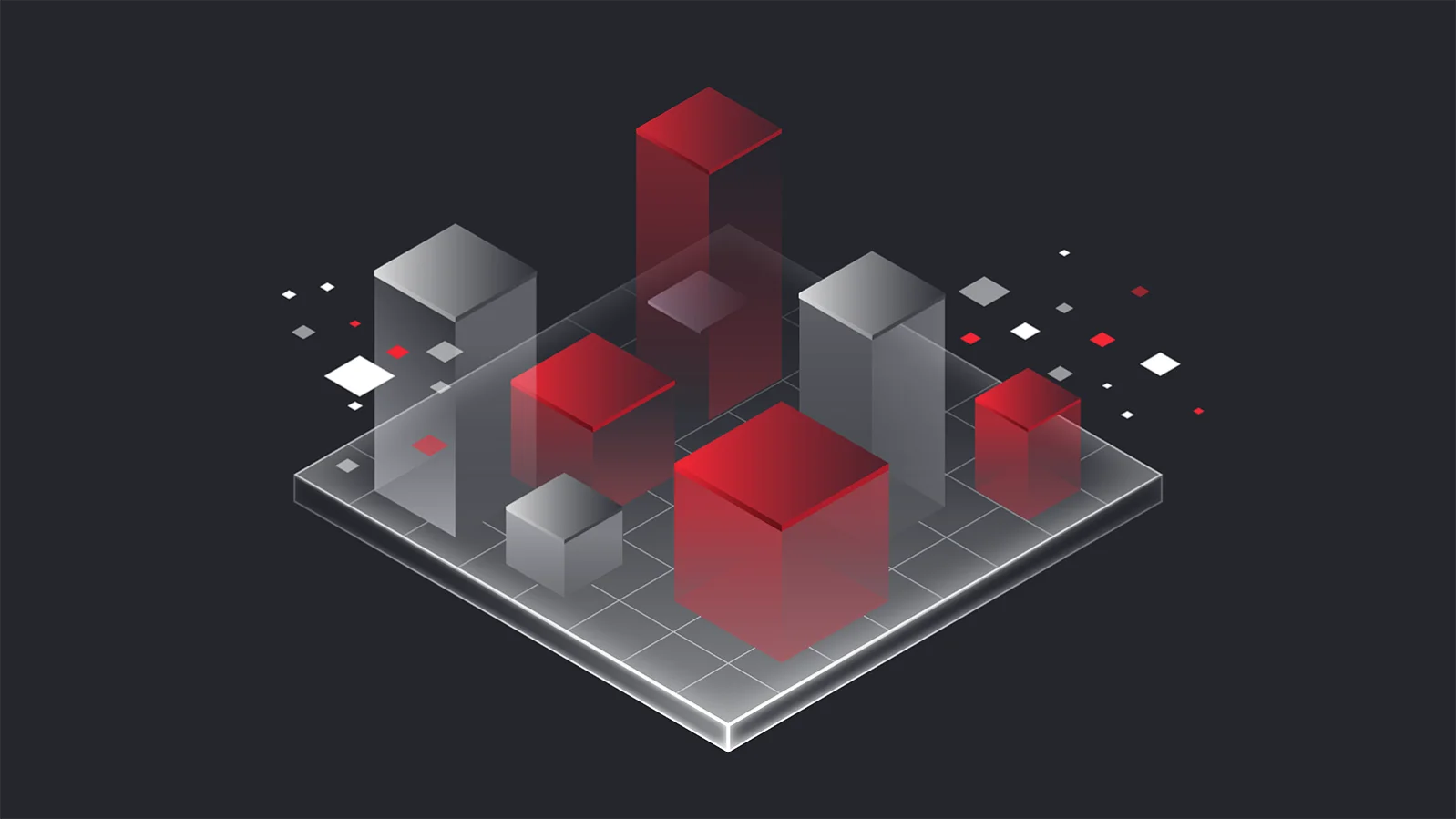 Abstract 3D cubes on a digital platform