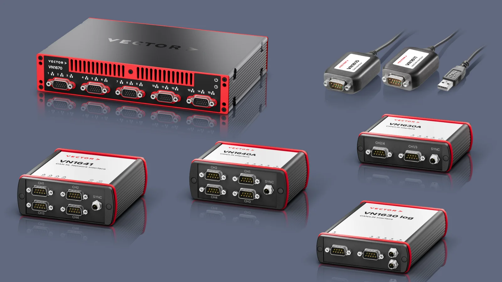 Rendering of several VN1600 series interfaces