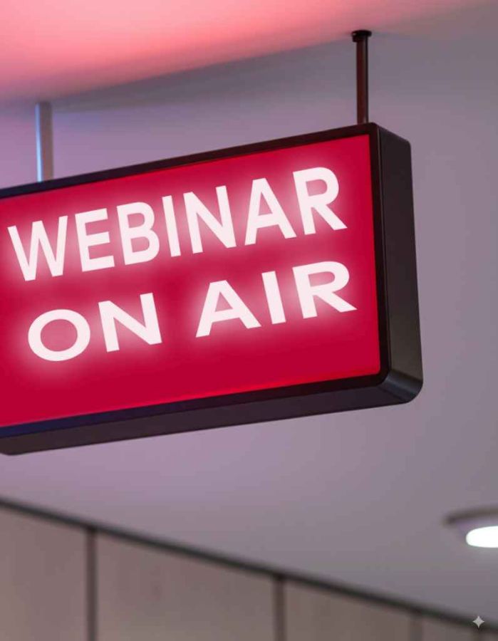 Webinar on Air Sign notifying about ongoing webinar