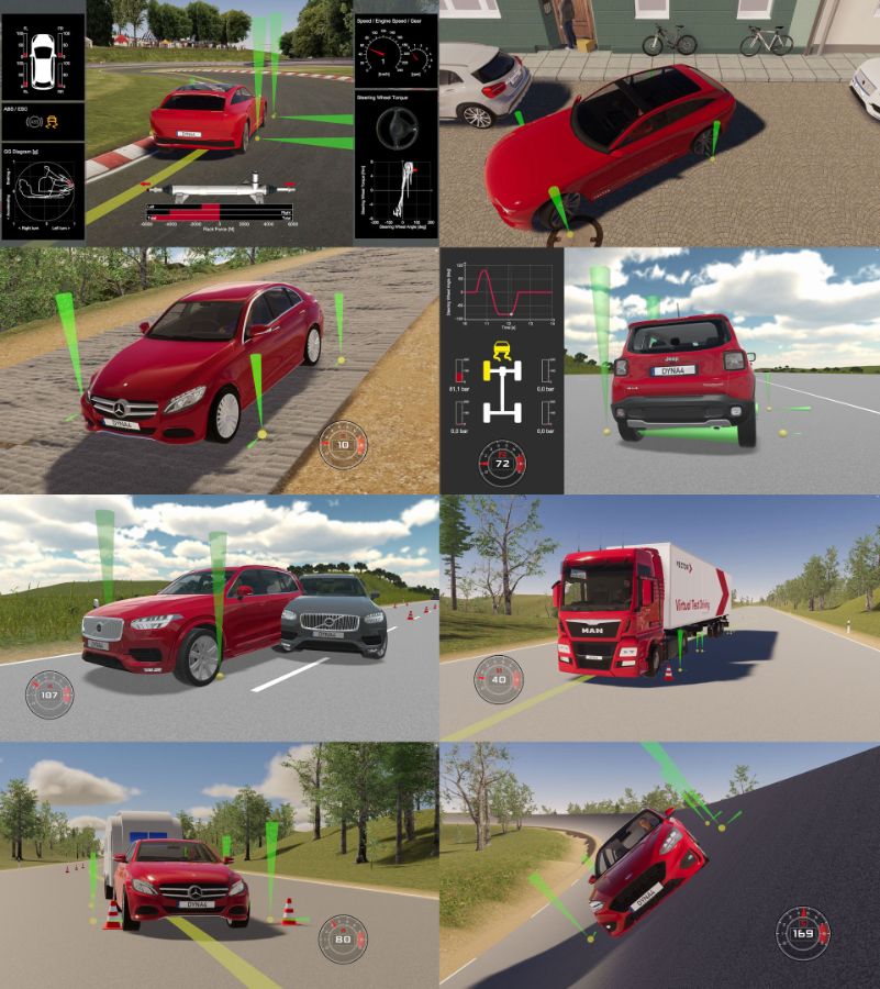 Application examples: Chassis control testing in DYNA4 Development and Test of Control Functions: