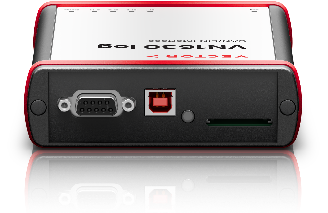 Rendering of the backside of the VN1630 log CAN/LIN interface